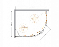 Душевой уголок Cezares MOLVENO-RH-2-110/90-C-BORO-IV 110x90 прозрачный, брашированное золото