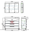 Тумба с раковиной Aqwella Аллегро 105 см 3 ящика