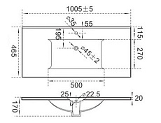 Раковина CeramaLux NYJ 807-100 101 см