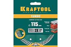 Диск алмазный отрезной турбо по бетону и кирпичу Kraftool Turbo 115х22 мм 36682-115