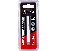 Сверло алмазное 10x35 мм, 1/4 HEX-E Extra Line V-TECH (в.спекание) Diam 320327