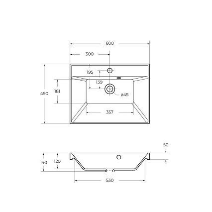 Раковина BelBagno Marino 60 BB600/450-LV-ART-AST-NERO