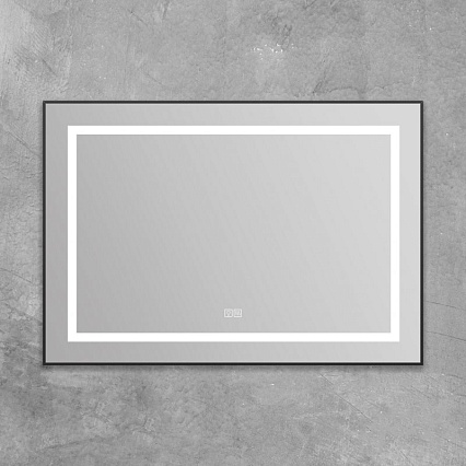 Зеркало BelBagno SPC-KRAFT-985-685-TCH-WARM-NERO 100x70 см антипар, черный в алюминиевой раме