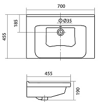 Раковина Santek Миранда 1.WH30.2.250 70 см