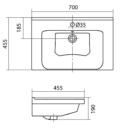 Раковина Santek Миранда 1.WH30.2.250 70 см