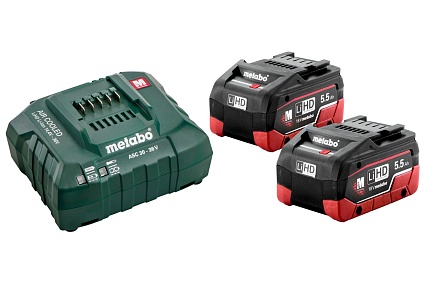 Набор Basic-Set (2 аккумулятора LiHD 5.5 А*ч +зарядное устройство ASC30-36) Metabo 685122000