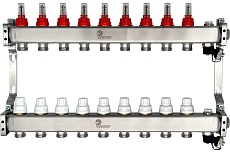 Коллектор нерж. Wester MUFS 1&quot;-3/4 в сборе с расходомерами на 9 выходов 0-32-1514