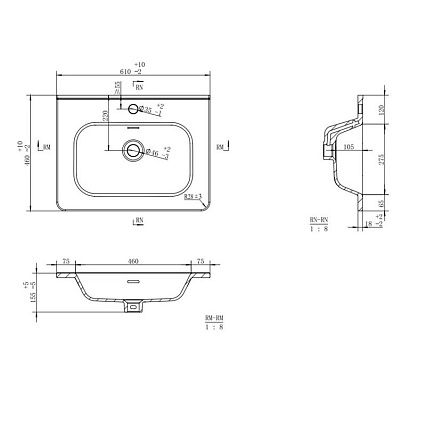 Мебель для ванной AQUAme S4 60 см белый глянец