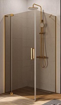 Душевой уголок Cezares Slider SLIDER-AH-1-80-80/90-BR-BORO 80x80/90 бронзовое, брашированное золото