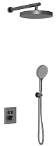Душевой набор Vincea Inspire VSFW-3I21T2GM термостат, вороненая сталь