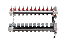 Коллекторная группа PROFACTOR латунь, с расходомерами, в сборе, 1х11 выходов 3/4 ЕК PF MB 802.11