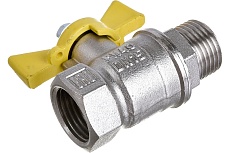 Шаровой кран для газа Valfex 1/2&quot; ВР/НР бабочка, латунный никелированный 11Б27фтМ VF.278.NB3.012.Bir
