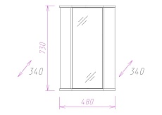 Зеркальный шкаф Onika Модерн 48 см угловой, 303402