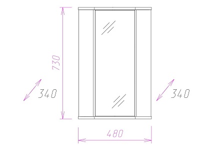 Зеркальный шкаф Onika Модерн 48 см угловой, 303402
