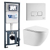 Комплект Weltwasser 10000011311 унитаз Merzbach 043 GL-WT + инсталляция Marberg 410 + кнопка Mar 410 SE GL-WT