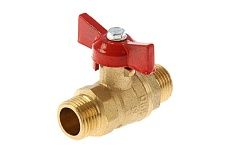 Шаровой кран Victoria 1/2 ш/ш б-ка латунный красная ручка 61-018
