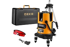 Уровень лазерный самовыравнивающийся в кейсе Deko DKLL02RB PRO PREMIUM со штативом 1 м (2 линии, красный луч) (3638) 065-0102-2