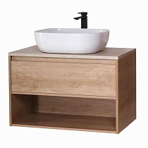 Мебель для ванной BelBagno Kraft 80 см со столешницей, 1 ящик, полка Rovere Nebrasca Nature