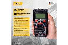 Универсальный цифровой мультиметр Deli DL334302 (напряжение 0,2-600В,AC/DC, ЖК-дисплей, 2х1,5В ААА) 102977