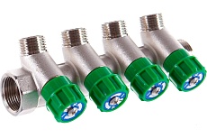 Коллектор KROMWELL с регулируемыми вентилями и переходами на резьбу, 4 выхода EU.ST3078145 4x34x12_k