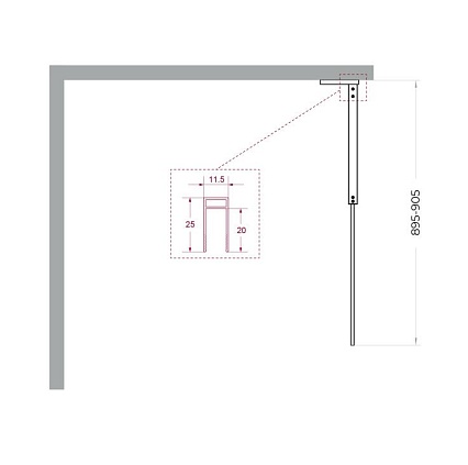 Душевая перегородка Belbagno UNO-L-1-TB-90-GR-Cr 90x200 графит, хром