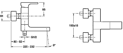 Смеситель для ванны Jacob Delafon Strayt E45370-CP