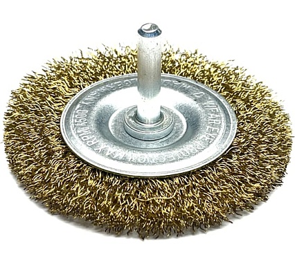 Щетка Lessmann диск гофр. Д75x10, MES 0,25мм, хвост-к 6мм 410136