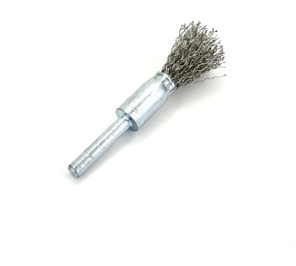 Щетка концевая EuroBrush 12 мм c хвостовиком 6 мм, ворс гофр нерж сталь 0.30 мм, до 18000 об/мин (код 13-083) EB-E12SS1