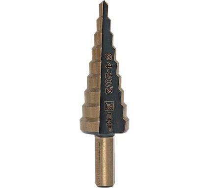 Ступенчатое сверло HSS 9 ступеней EKF ST-4-20/2