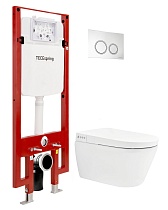 Комплект с подвесным унитазом-биде и панелью смыва TECEspring K, цвет хром глянцевый S955799