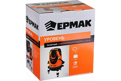 Лазерный уровень Ермак 3 луча, 15м, кейс 659-141