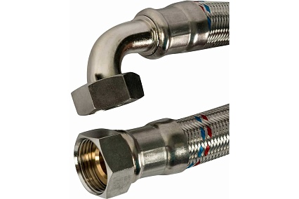 Подводка усиленная Millennium Гигант 3/4", угловая, 100 см, гайка/гайка PGUF34100