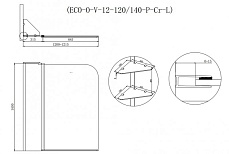 Шторка для ванны Cezares Eco ECO-O-V-12-120/140-P-Cr-L 120x140 рифленая L