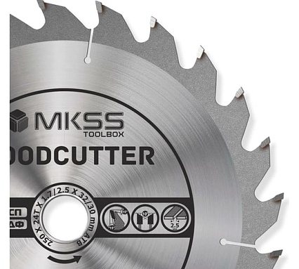 Диск пильный по дереву MKSS Toolbox Woodcutter WC2500 250x24Тх32/30 мм WC25002432