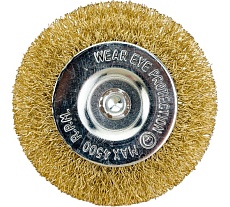Щетка для дрели плоская, мягкая/латунированная проволока 75 мм TOOLAS 2811