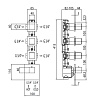 Скрытая часть смесителя Bossini Oki/Cube Z030273000 термостат, на 6 выходов с девиатором