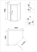 Душевой уголок Niagara Nova NG-6834-08 BLACK 100x100 прозрачный, черный