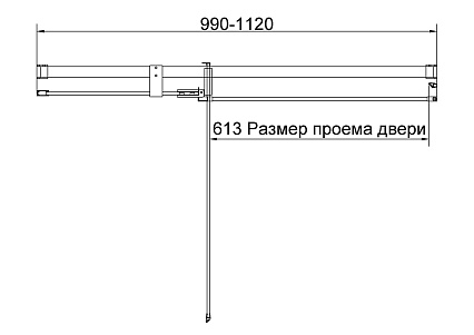 Душевая дверь Vincea Экстенза (Extenza) VDP-4EX1011CLGM 100/110x195 вороненая сталь, прозрачная