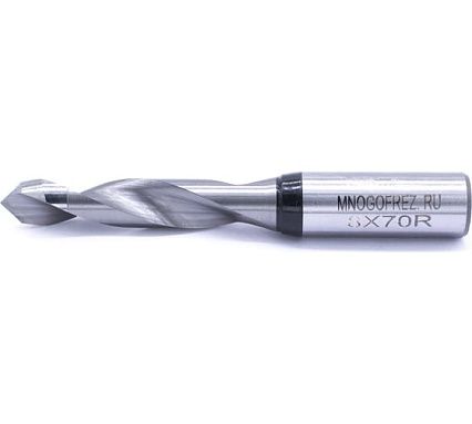 Сверло присадочное сквозное усиленное KJ1-V40208R (8х70 мм; хв-к 10 мм; правое вращение) МНОГОФРЕЗ 6574