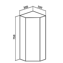 Шкаф навесной Руно Кредо 30 см угловой с зеркалом белый