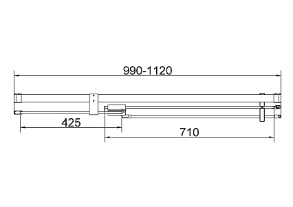 Душевая дверь Vincea Экстенза (Extenza) VDP-4EX1011CLGM 100/110x195 вороненая сталь, прозрачная