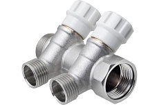 Коллектор с регулирующими вентилями MPF 2 выхода х3/4" х1/2", наружная резьба ИС.071062