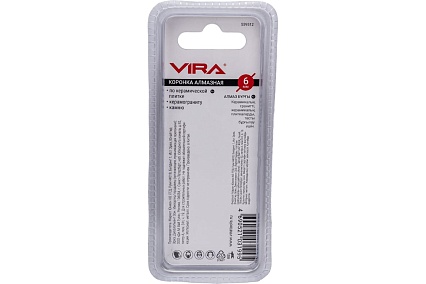 Коронка алмазная по керамике 6 мм, трехгранный хвостовик VIRA 559512
