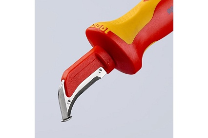 Нож для удаления изоляции Knipex VDE, с "пяткой", нержавеющая хирургическая сталь KN-9855SB