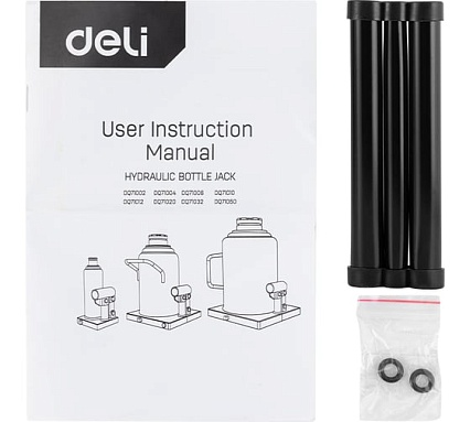 Домкрат бутылочный гидравлический 20т DQ71020 (высота подъема 240-460мм) Deli 130447