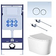 Подвесной унитаз SET Aquatek Ника-015 4в1, кнопка белый