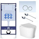 Подвесной унитаз SET Aquatek Ника-015 4в1, кнопка белый