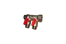 Комплект Valtec _19 VI7 Коллектор с кранами 2 вых. х 1x1/2 НР VTc.580.N.0602 + Адаптер д/коллектора /конус-плоскость/ 1/2 VTc.701.N.04 VT.VI7.K19.5800602.701