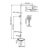 Душевая стойка WasserKRAFT A113.116.127.CH Thermo с термостатом, хром