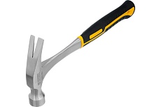 Цельнометаллический молоток-гвоздодер Denzel 560 г, двухкомпонентная рукоятка 10424